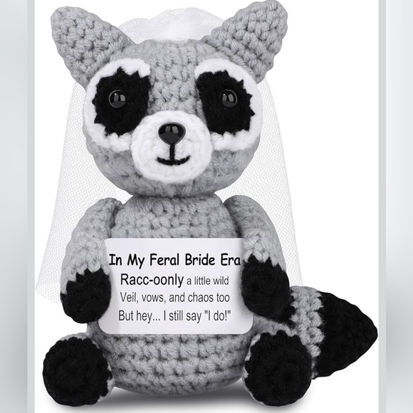 Other - Bride Gifts Positive Crochet Raccoon Bridal Shower Bride to Be Gift Mini Funny